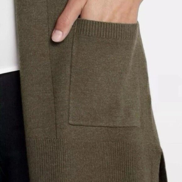 Pink Clover Cardigan Green Penton Pocketed Open Long Cardigan NWT STITCHFIX - Picture 2 of 16